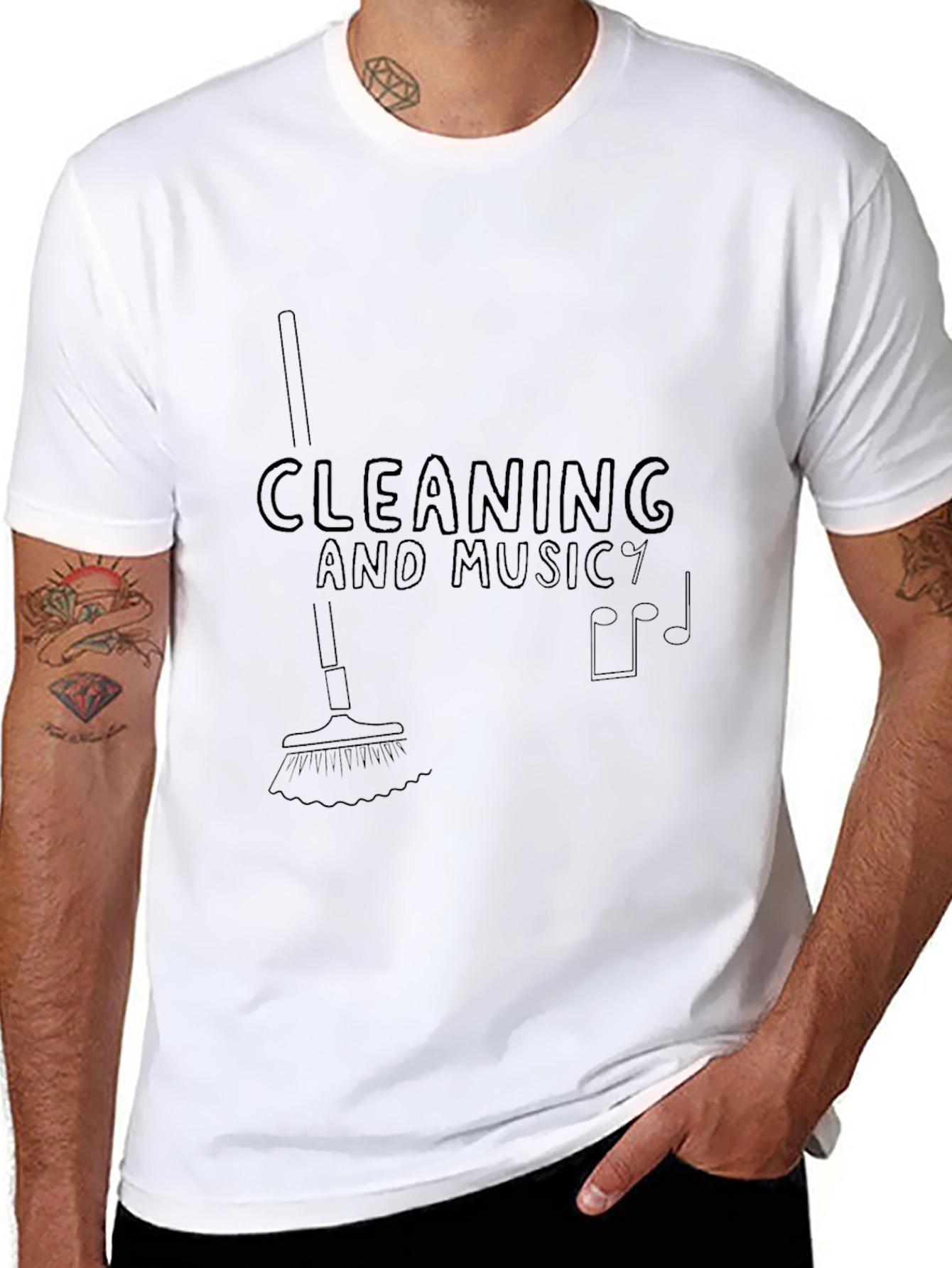 Cleaning and Music T-Shirt
