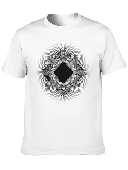 Abstract Geometric Graphic Print Black T-Shirt