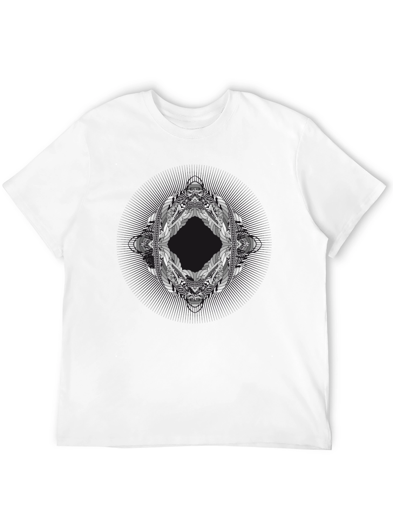 Abstract Geometric Graphic Print Black T-Shirt