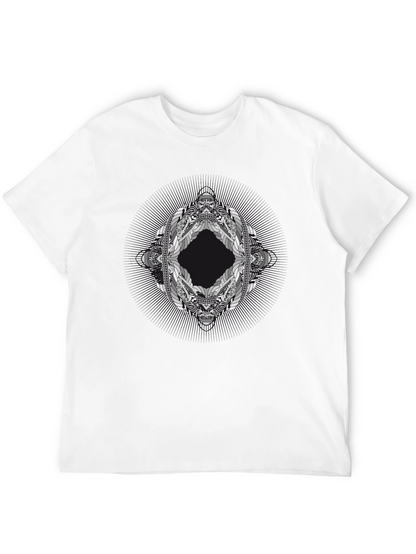 Abstract Geometric Graphic Print Black T-Shirt