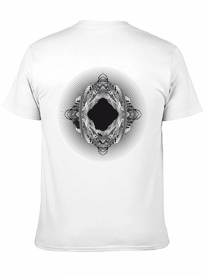 Abstract Geometric Graphic Print Black T-Shirt