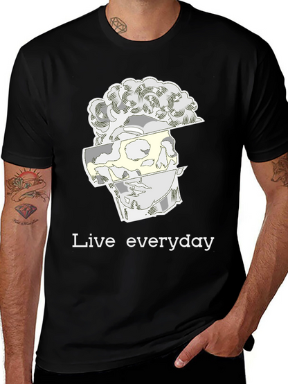 Live Everyday Graphic Print Black T-Shirt