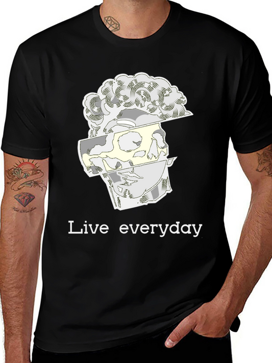 Live Everyday Graphic Print Black T-Shirt
