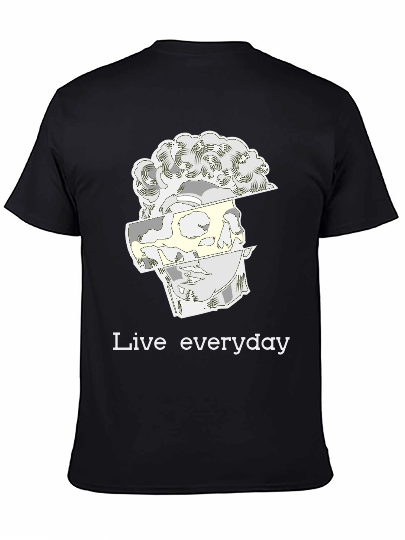 Live Everyday Graphic Print Black T-Shirt