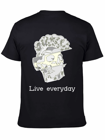 Live Everyday Graphic Print Black T-Shirt
