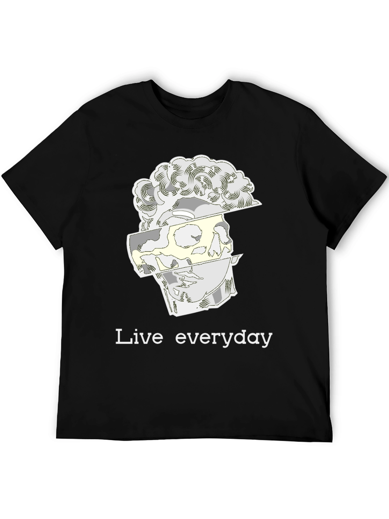 Live Everyday Graphic Print Black T-Shirt