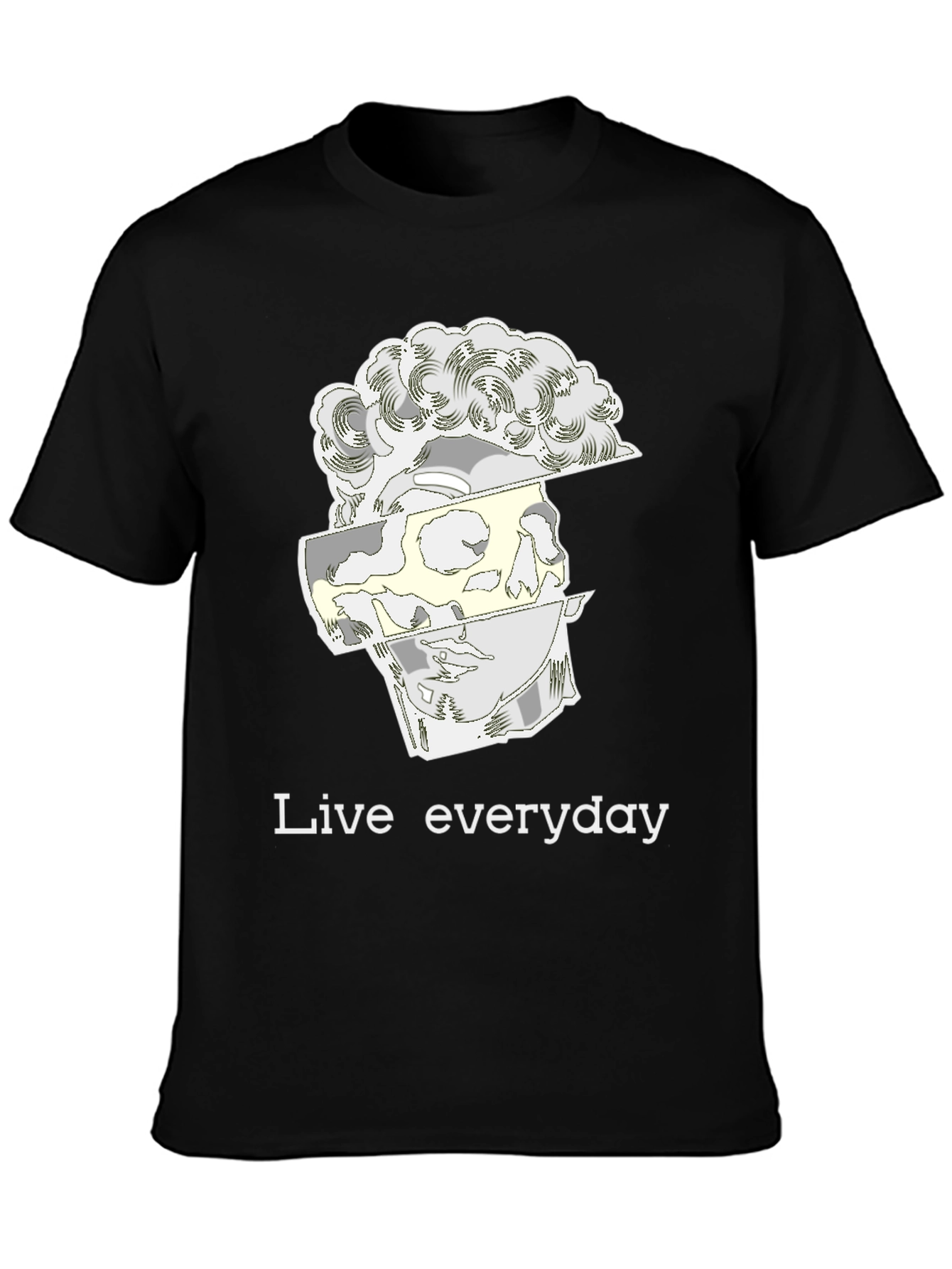 Live Everyday Graphic Print Black T-Shirt
