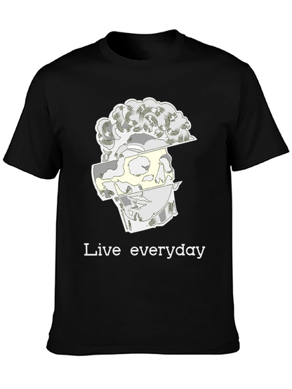 Live Everyday Graphic Print Black T-Shirt
