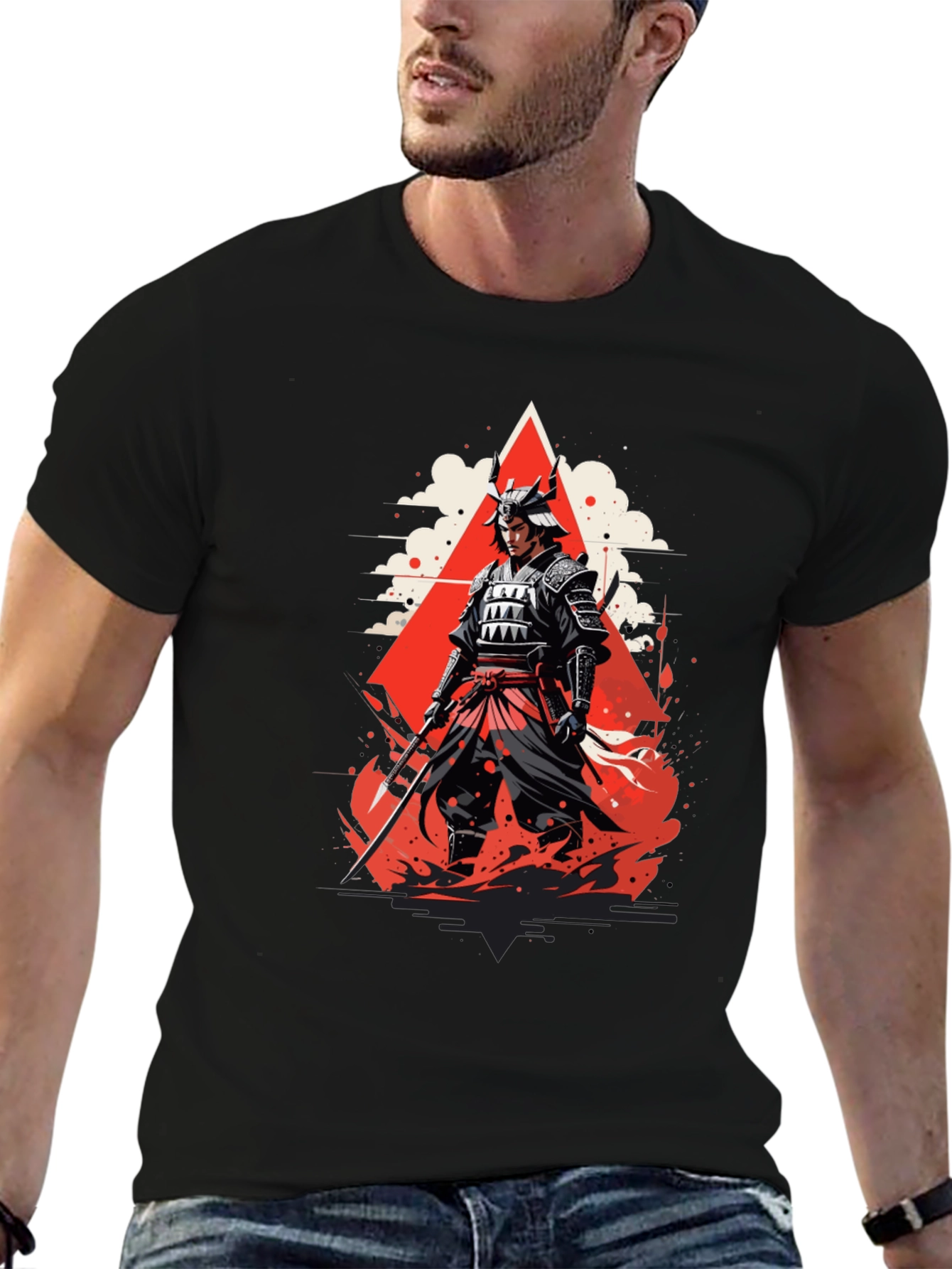 Samurai Graphic Tee - Bold Japanese Warrior Design