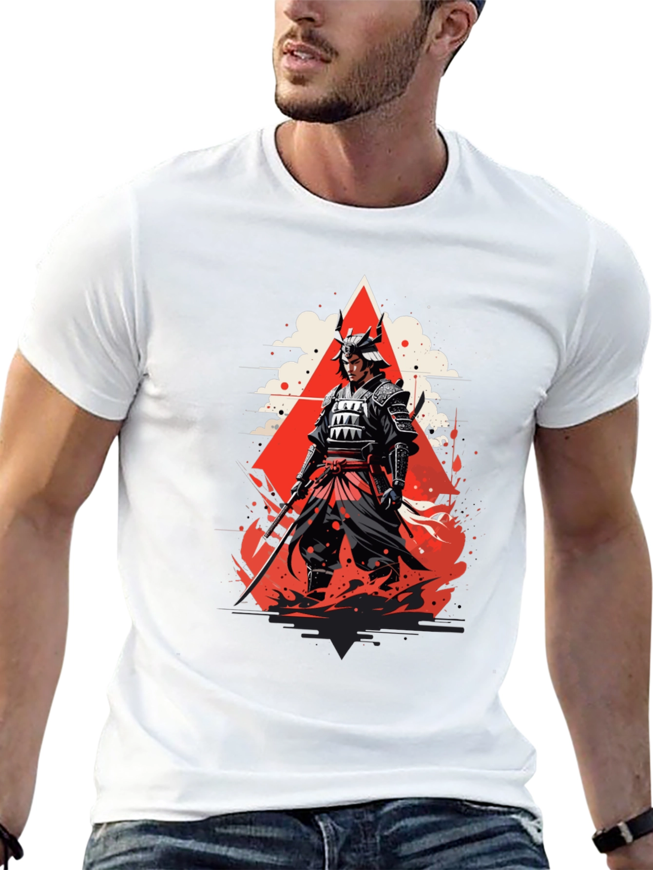 Samurai Graphic Tee - Bold Japanese Warrior Design