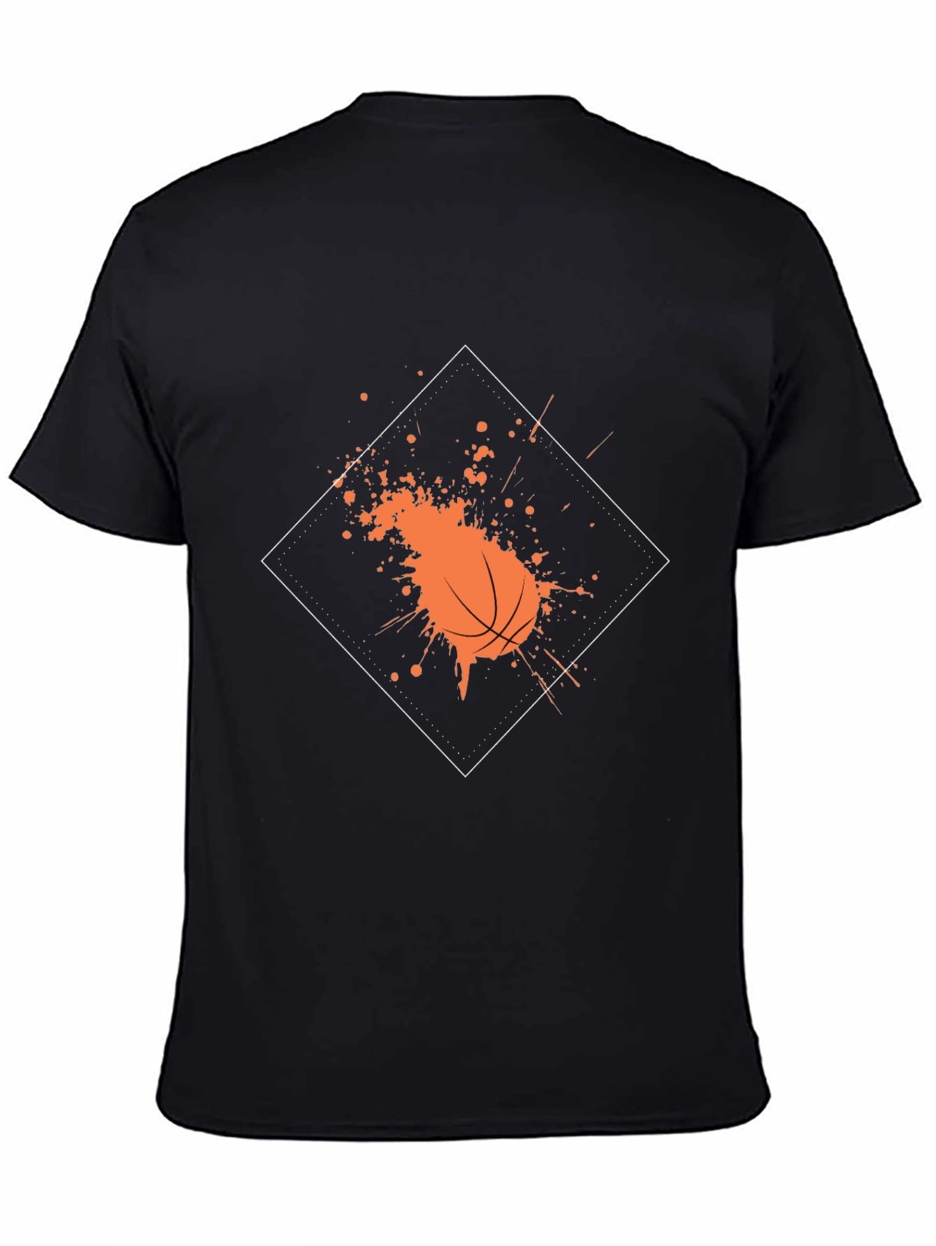 Basketball Splatter Graphic Tee - Trendy Black Shirt