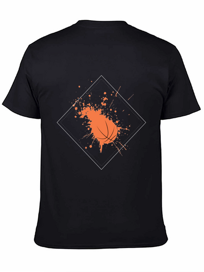Basketball Splatter Graphic Tee - Trendy Black Shirt