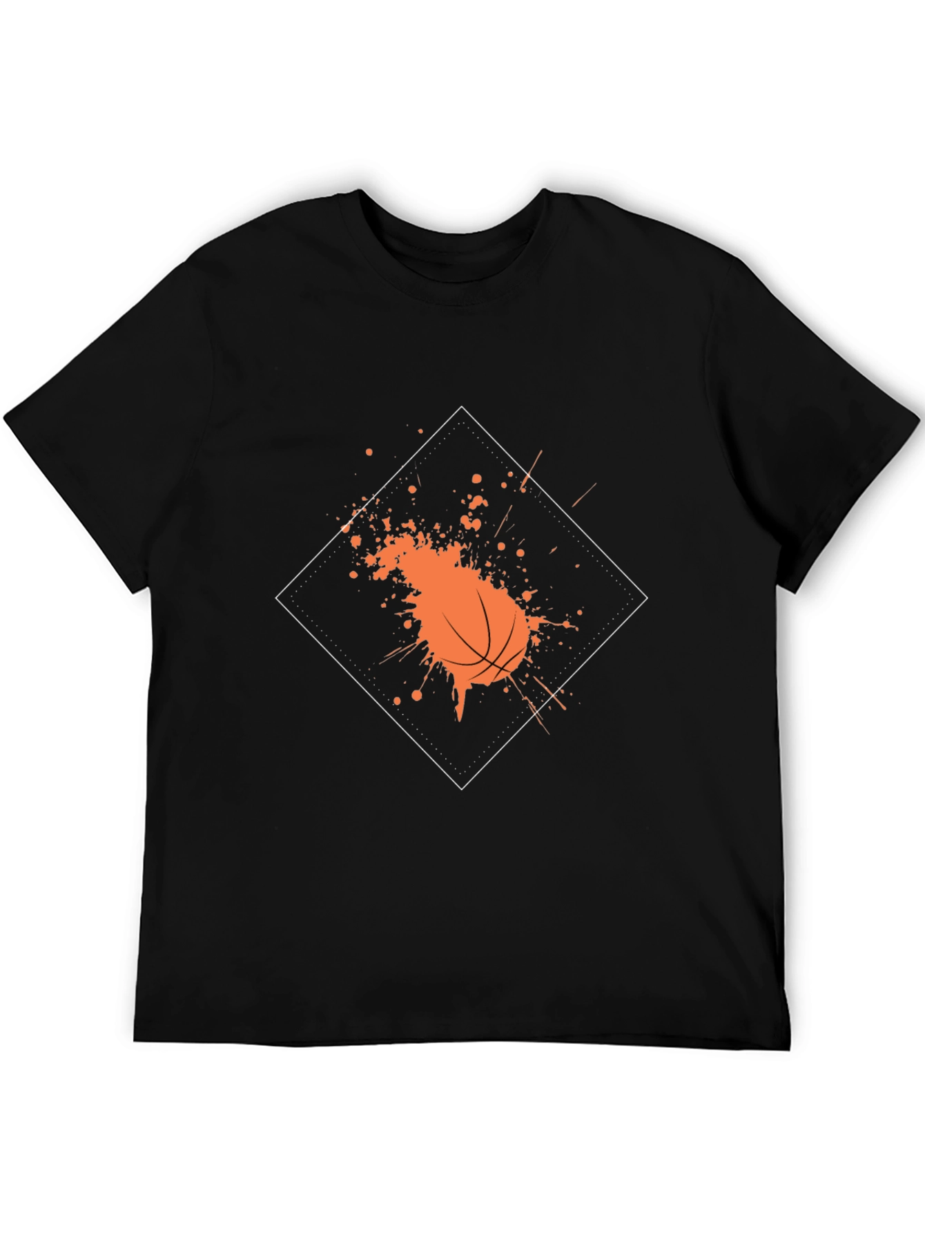 Basketball Splatter Graphic Tee - Trendy Black Shirt