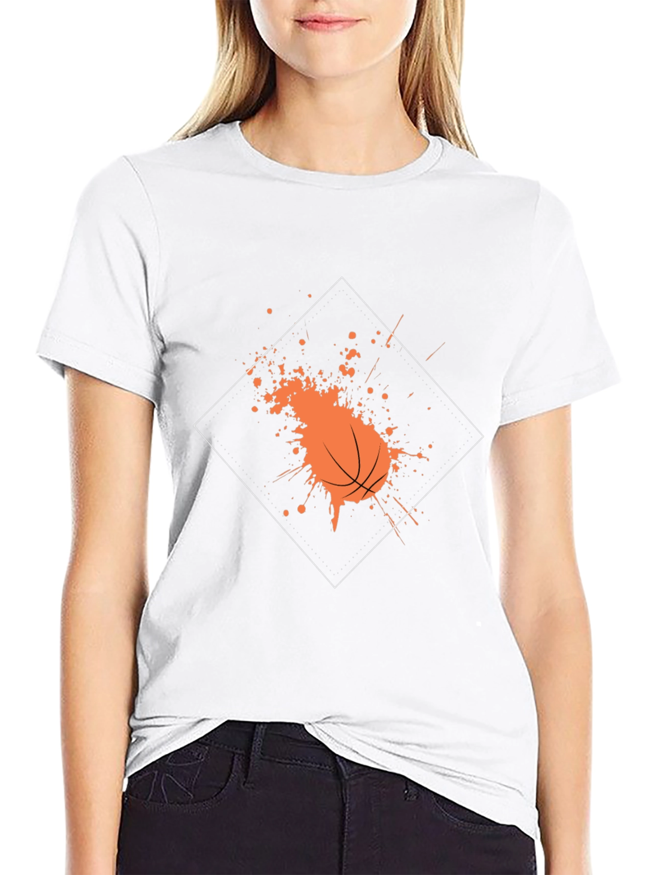 Basketball Splatter Graphic Tee - Trendy Black Shirt