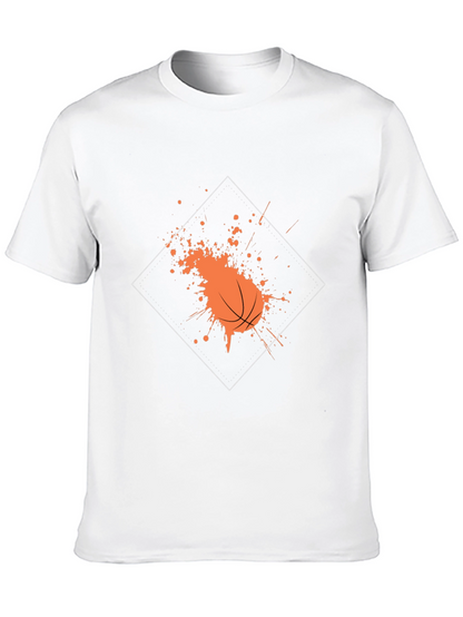Basketball Splatter Graphic Tee - Trendy Black Shirt