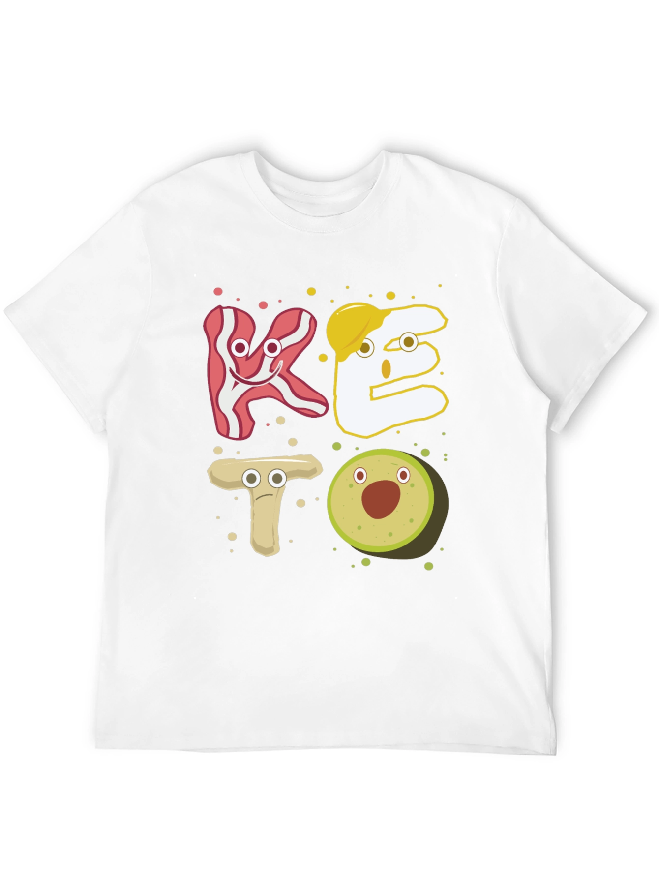 Keto Cartoon Food T-Shirt - Black