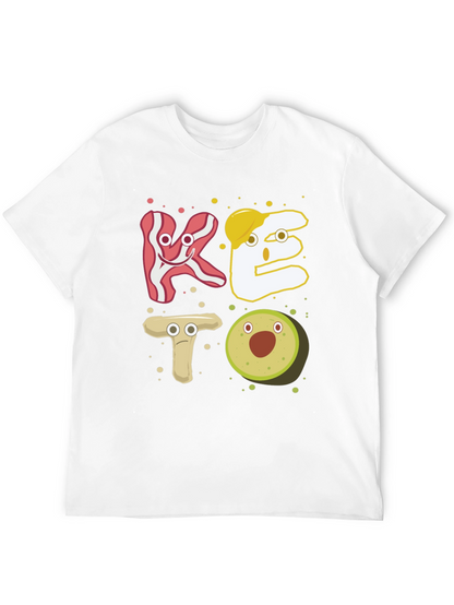 Keto Cartoon Food T-Shirt - Black