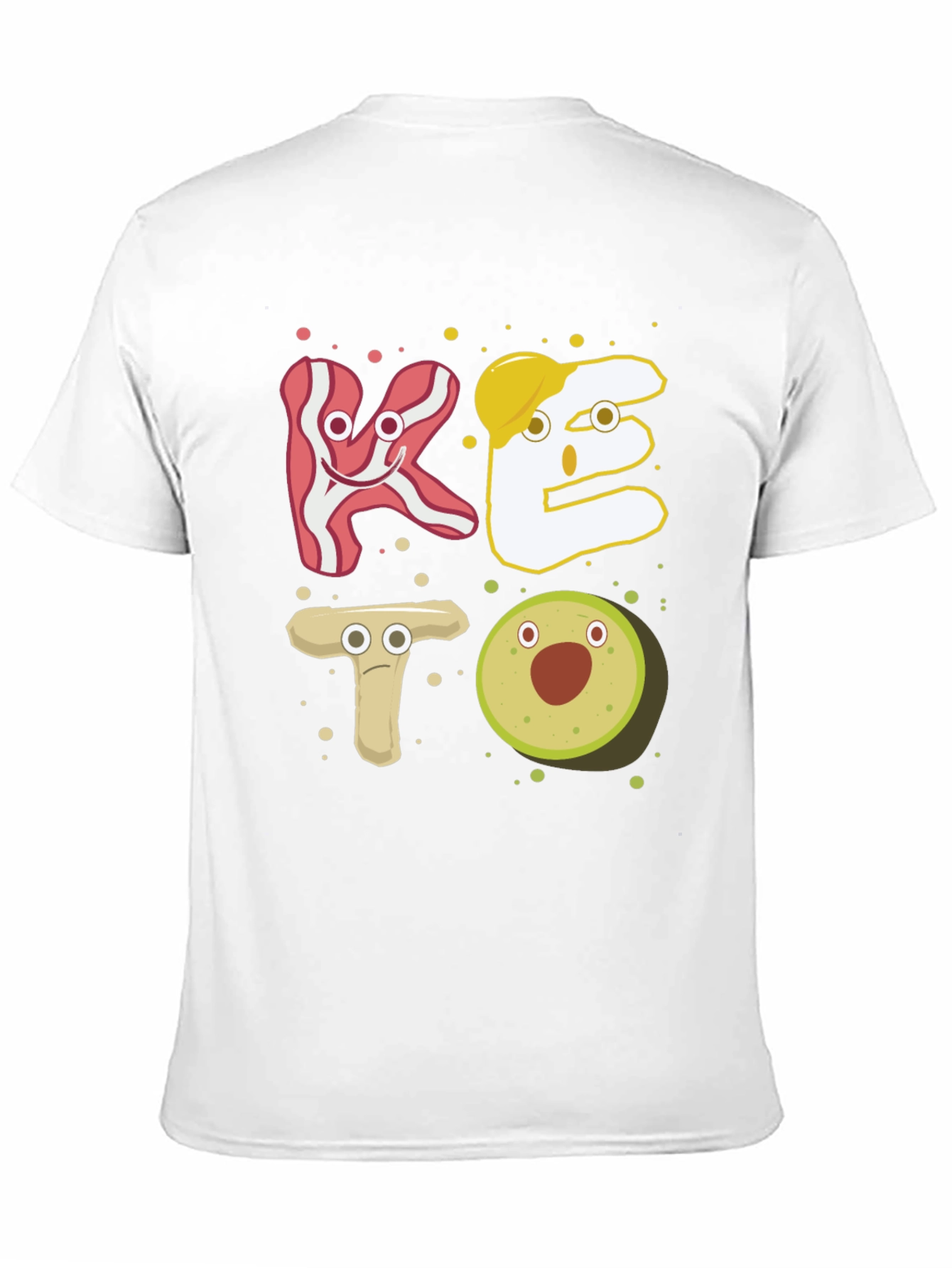 Keto Cartoon Food T-Shirt - Black