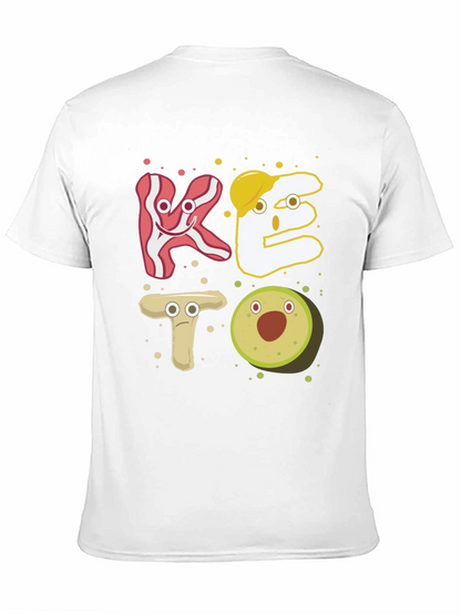 Keto Cartoon Food T-Shirt - Black