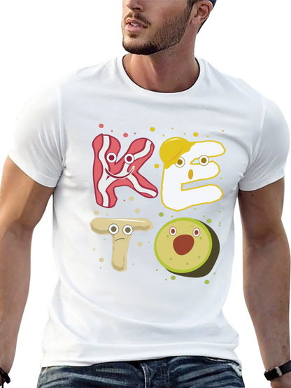 Keto Cartoon Food T-Shirt - Black