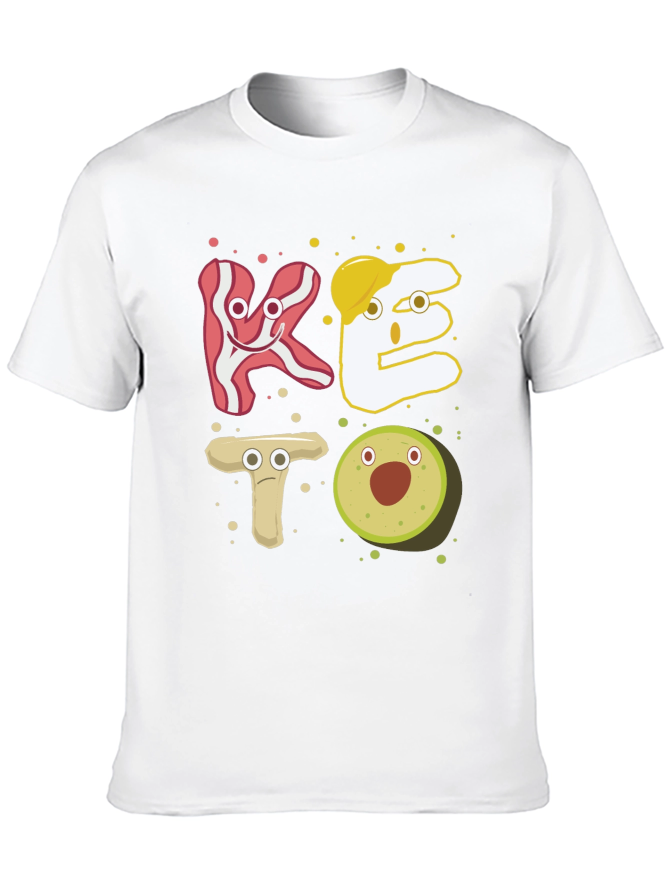 Keto Cartoon Food T-Shirt - Black