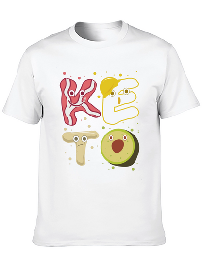 Keto Cartoon Food T-Shirt - Black