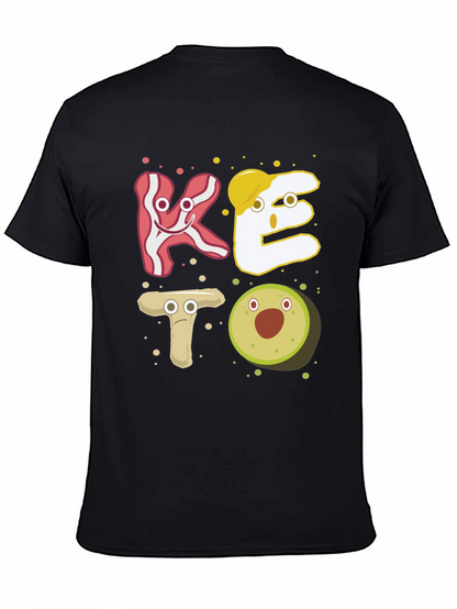 Keto Cartoon Food T-Shirt - Black