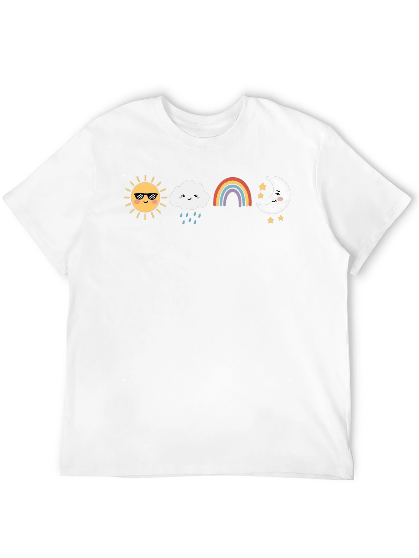 Sun Cloud Rainbow Moon Graphic Tee