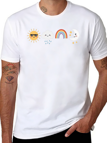 Sun Cloud Rainbow Moon Graphic Tee