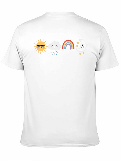 Sun Cloud Rainbow Moon Graphic Tee