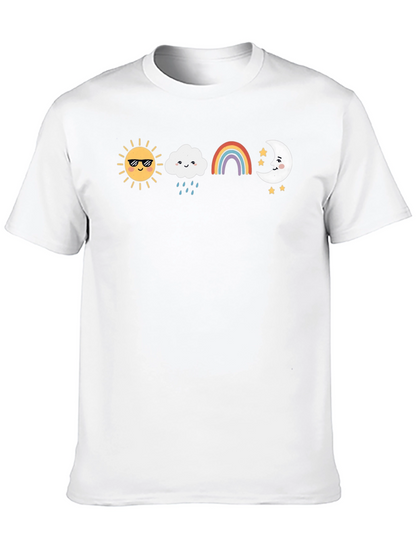 Sun Cloud Rainbow Moon Graphic Tee