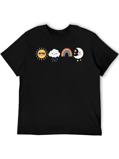 Sun Cloud Rainbow Moon Graphic Tee