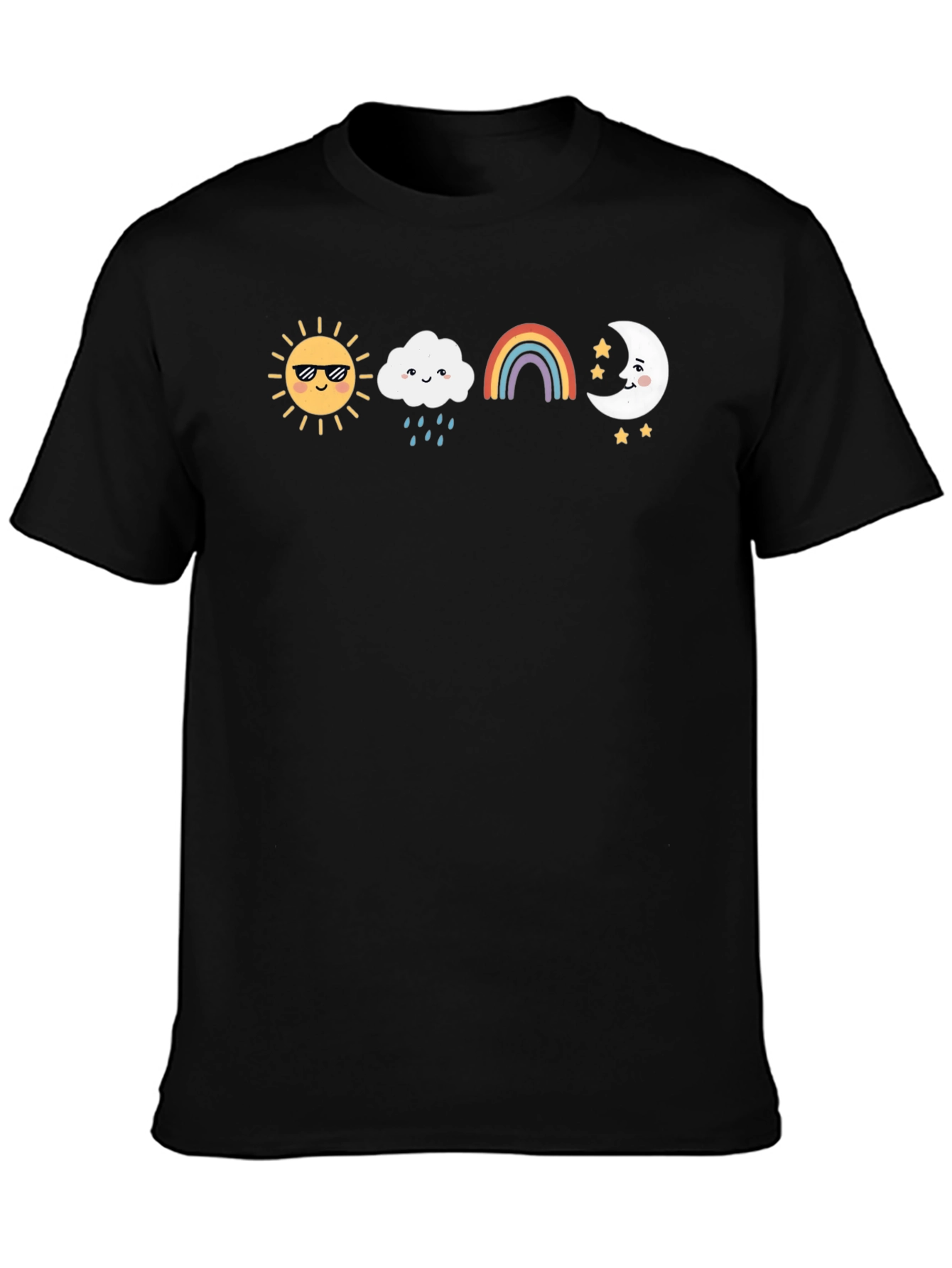 Sun Cloud Rainbow Moon Graphic Tee