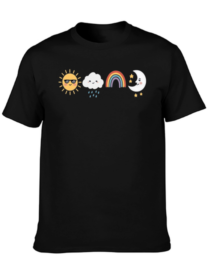 Sun Cloud Rainbow Moon Graphic Tee