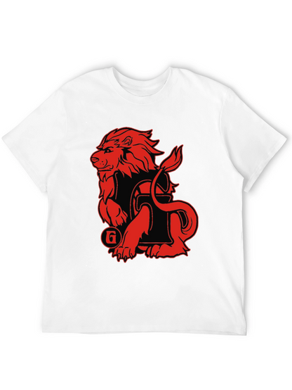 Lion Graphic Print T-Shirt - Black