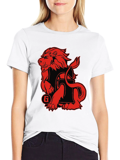 Lion Graphic Print T-Shirt - Black