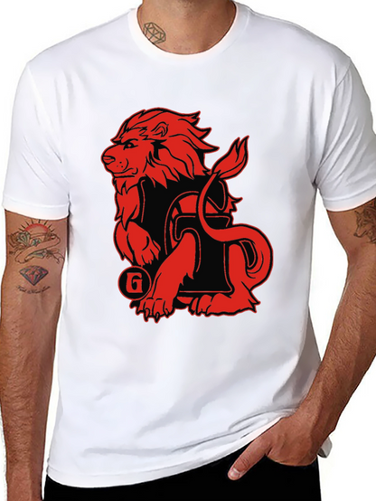 Lion Graphic Print T-Shirt - Black