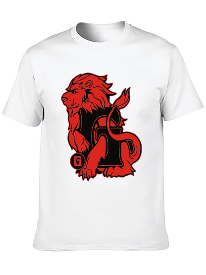 Lion Graphic Print T-Shirt - Black