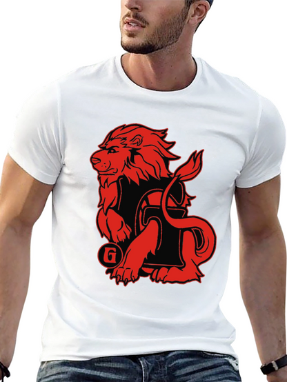 Lion Graphic Print T-Shirt - Black