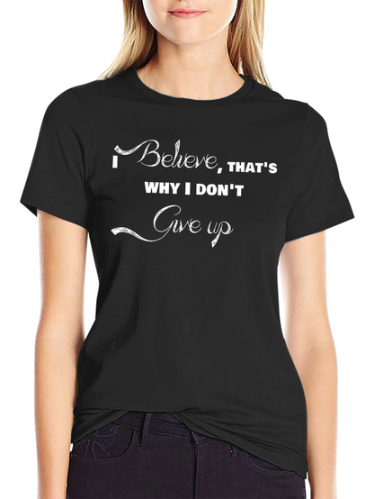 Inspirational I Believe Graphic Tee - Black