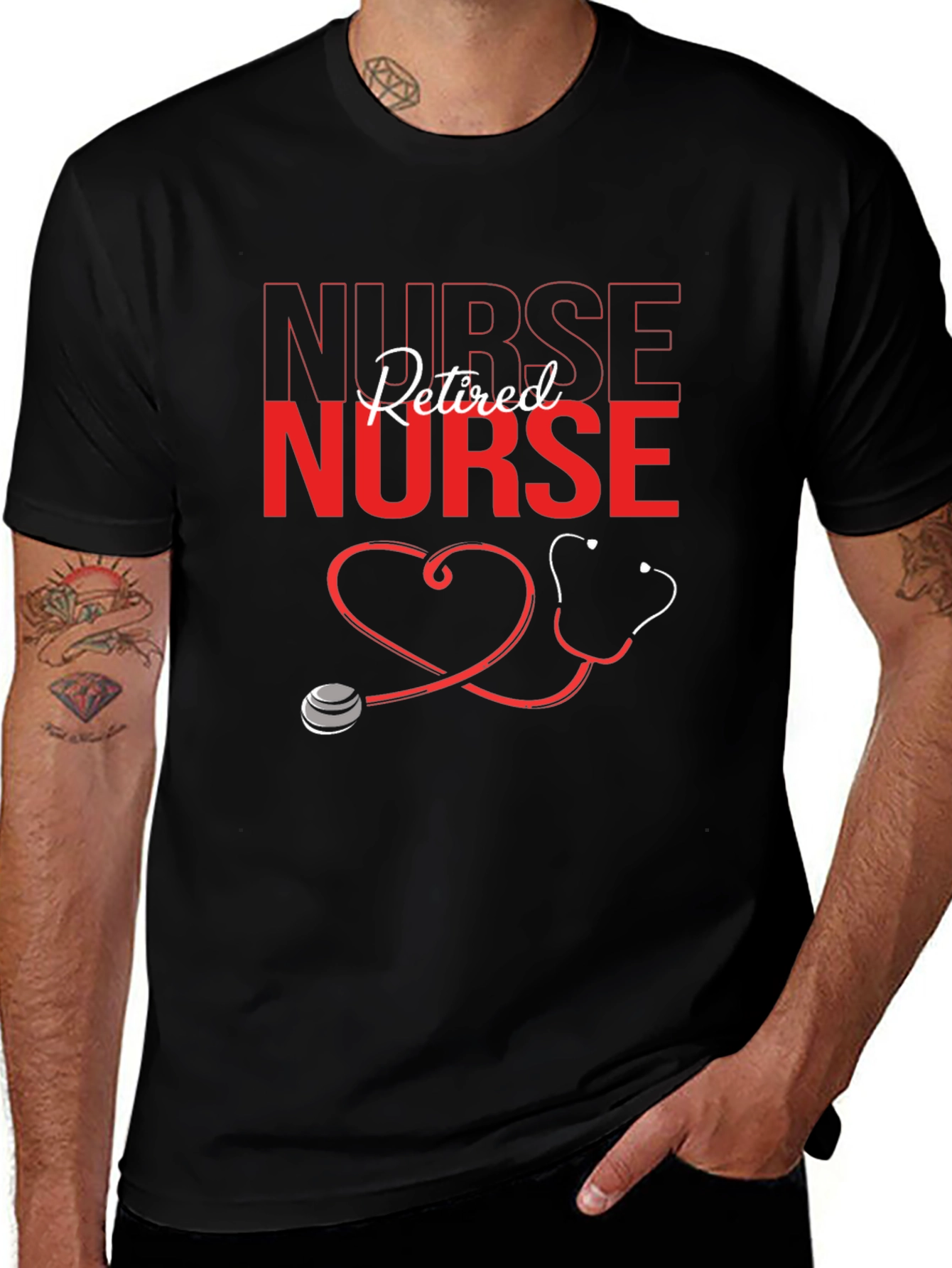 Retired Nurse Graphic T-Shirt - Black