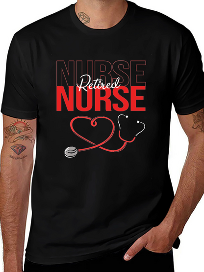 Retired Nurse Graphic T-Shirt - Black