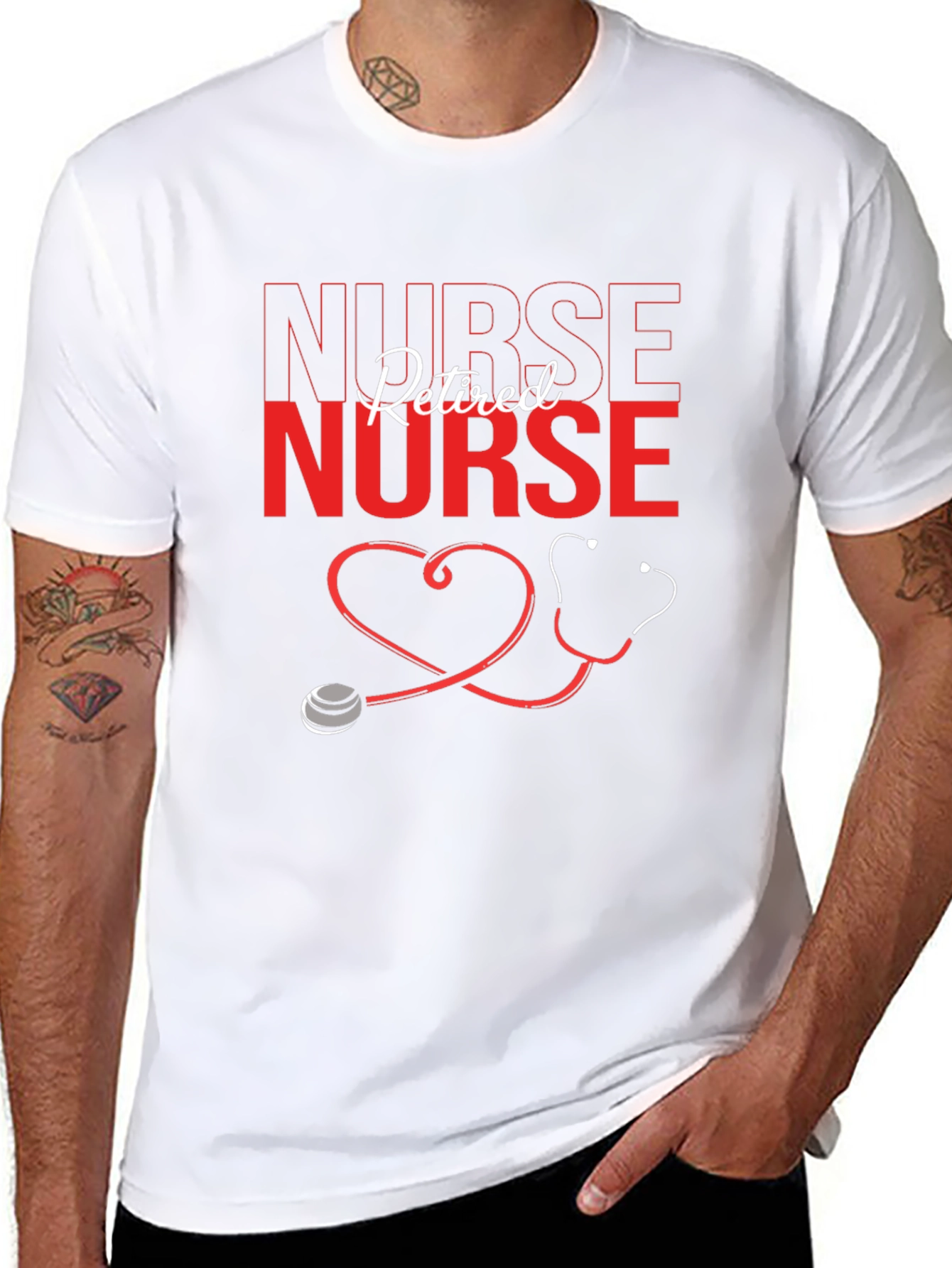 Retired Nurse Graphic T-Shirt - Black