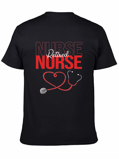 Retired Nurse Graphic T-Shirt - Black