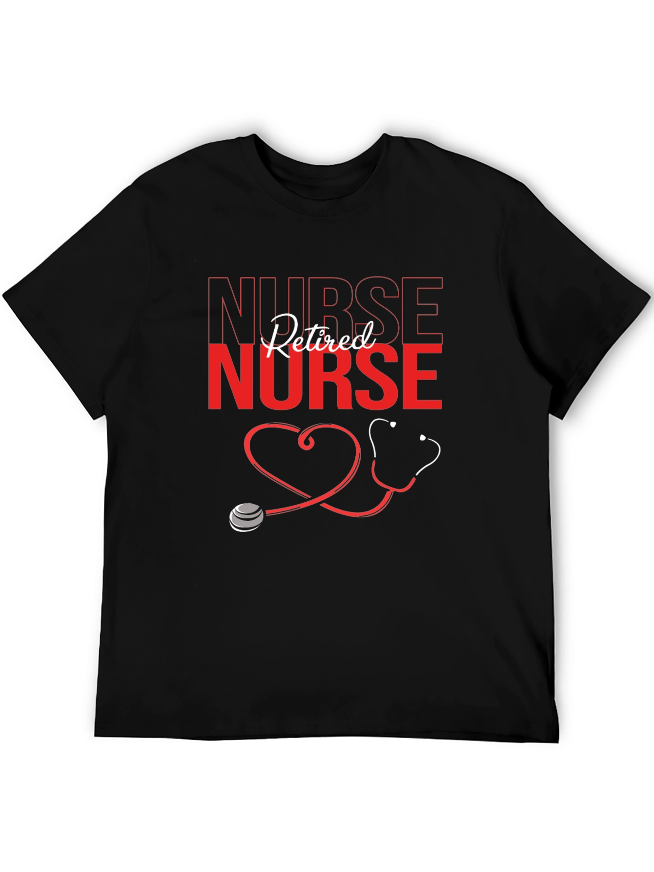Retired Nurse Graphic T-Shirt - Black