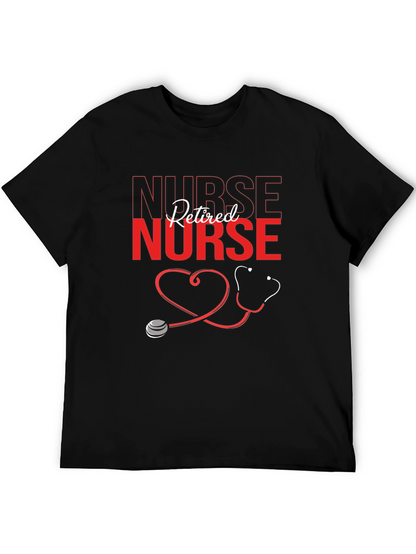 Retired Nurse Graphic T-Shirt - Black