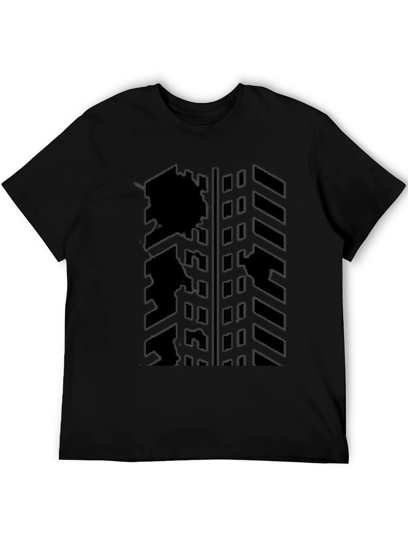 Abstract Geometric Black Graphic Tee