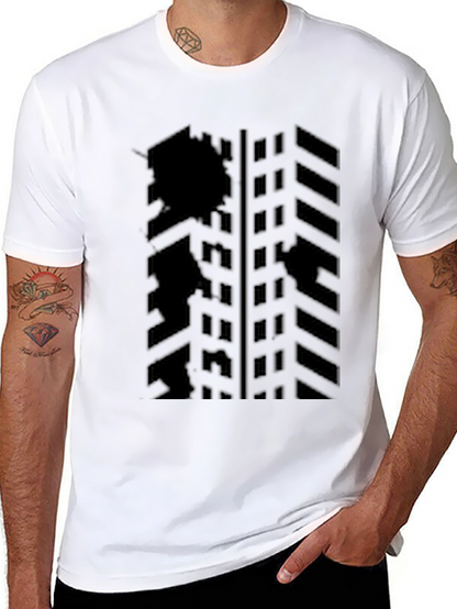 Abstract Geometric Black Graphic Tee
