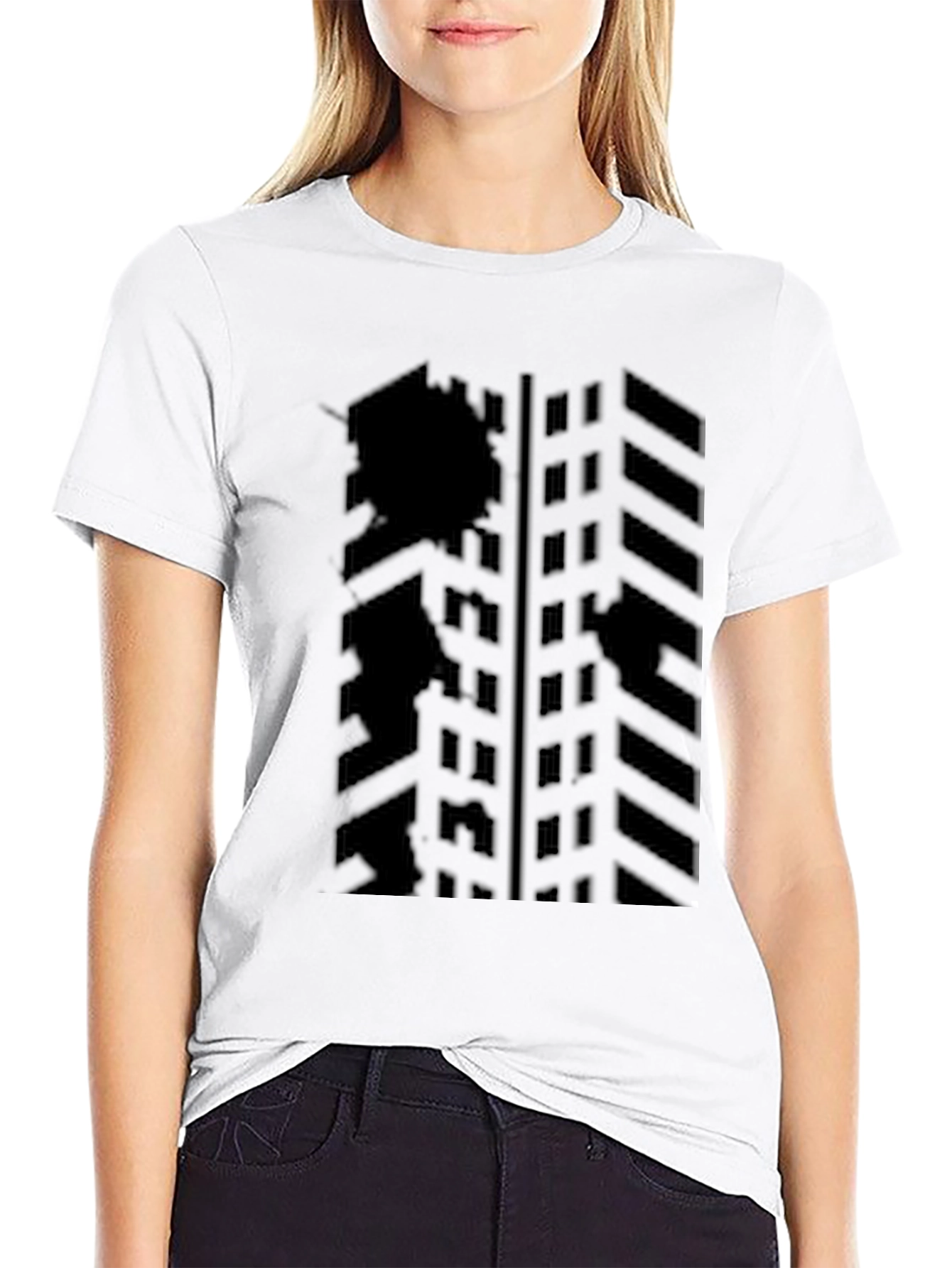 Abstract Geometric Black Graphic Tee
