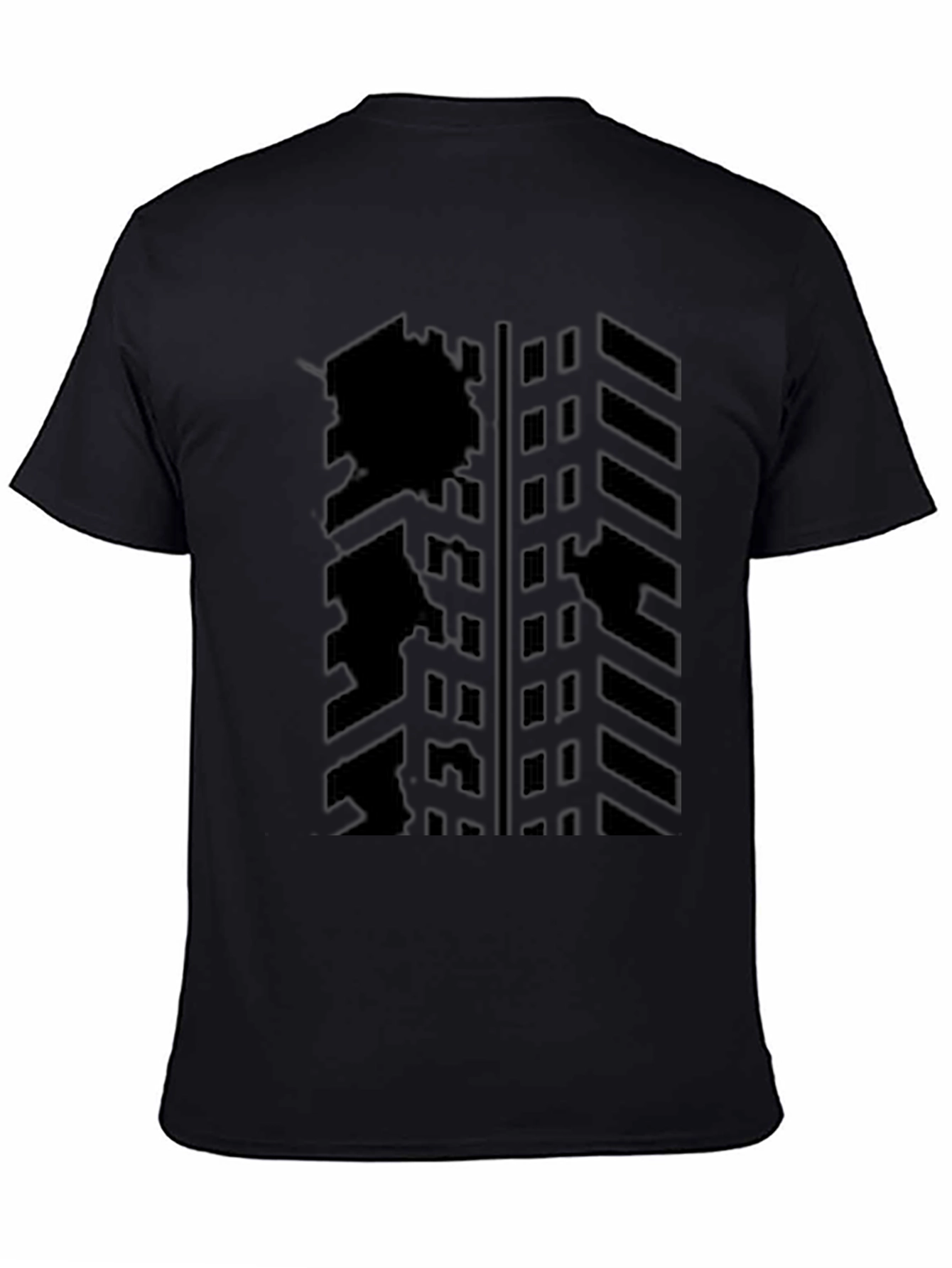 Abstract Geometric Black Graphic Tee